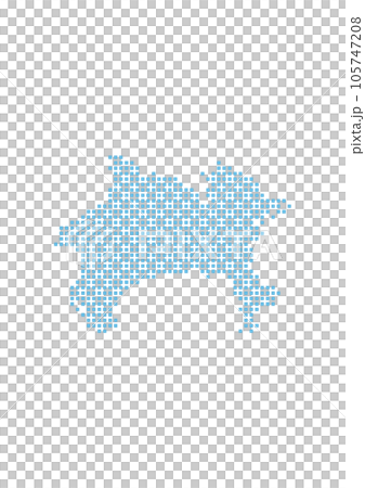ドットで描かれた神奈川県地図 105747208