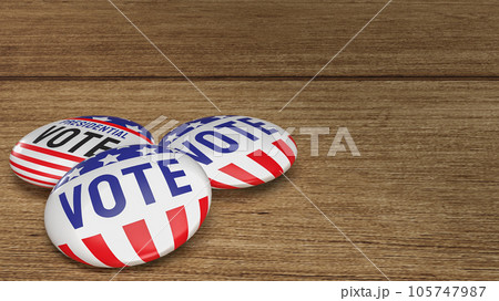 The Button Black Badge Brooch Decor for Vote...のイラスト素材 [105747987] - PIXTA