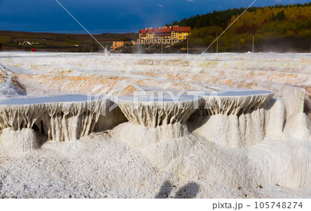 Illustration of colorful thermal spa Egerszalok 105748274