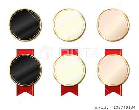 シンプルなメダルセット 赤色リボン1 105749134