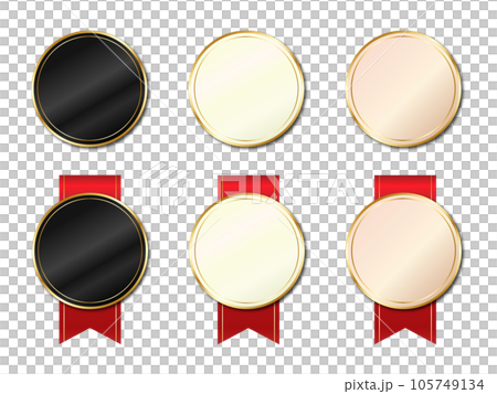 シンプルなメダルセット 赤色リボン1 105749134