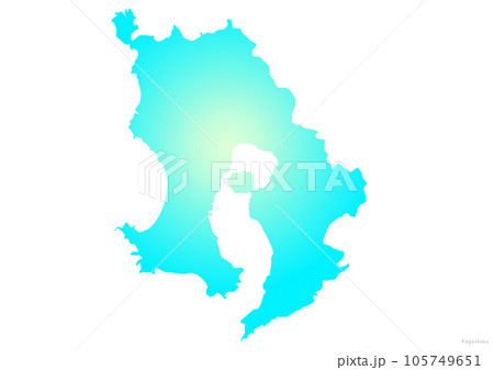 鹿児島県 県地図のイラスト マリンブルー 黄色 水色 鹿児島県 県地図のイラスト マリンブルー 黄色 水色 105749651