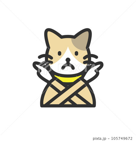 手を交差してNGポーズをする猫のイラスト 手を交差してNGポーズをする猫のイラスト 105749672