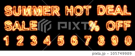 Summer hot sale set made fire flame words and numbers for sale promotion Summer hot sale set made fire flame words and numbers for sale promotion 105749989