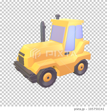 3D icon construction bulldozer rendered isolated on the transparent background 105750141