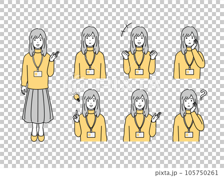 Freelance, business person female set Freelance, business person female set 105750261