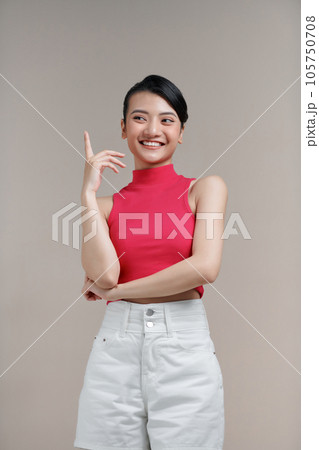 Asian woman are happy with perfect clean healthy skin Asian woman are happy with perfect clean healthy skin 105750708