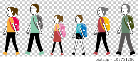 徒步旅行/攜帶步行家庭（短袖）背包（活躍的女性和戴眼鏡的男性） 105751286