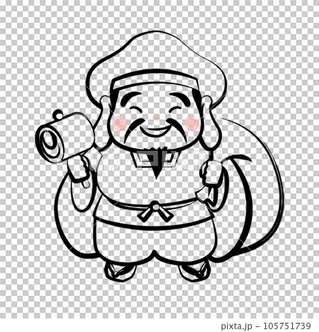 七福神 大黒天（墨絵風）のイラスト 105751739