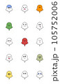 Cartoon Halloween icon set vector. Ghosts show different faces and emotions such as love, angry, surprise, happy, sad, thoughtful, excited and stick out tongue in white background. Vector illustration Cartoon Halloween icon set vector. Ghosts show different faces and emotions such as love, angry, surprise, happy, sad, thoughtful, excited and stick out tongue in white background. Vector illustration 105752006