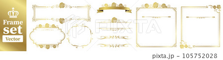 decorative gold frame set Vector 105752028