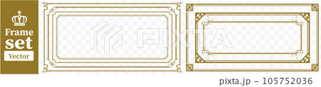 decorative gold frame set Vector 105752036