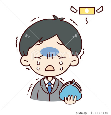 散財してしまった男性 散財してしまった男性 105752430