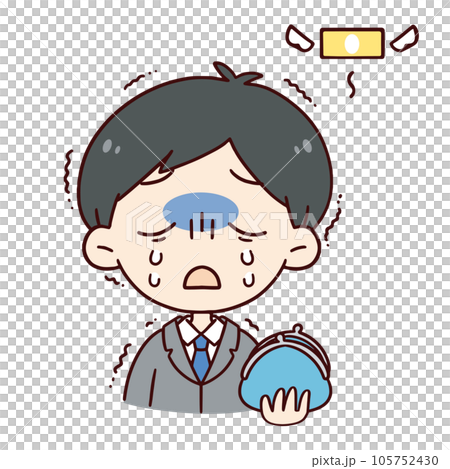 散財してしまった男性 散財してしまった男性 105752430
