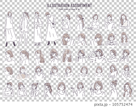 Female illustration material 105752474