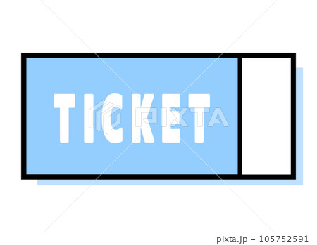 シンプルなチケット 右に縦線 水色の影 シンプルなチケット 右に縦線 水色の影 105752591