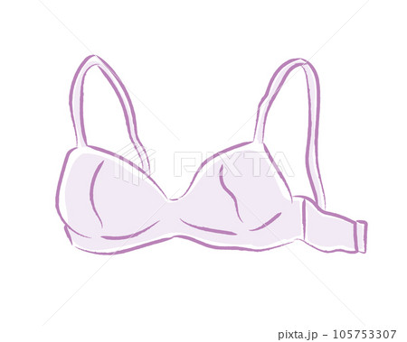 使い古した　ランジェリー 使い古して型崩れしたブラジャーのイラストのイラスト素材 [105753307] - PIXTA