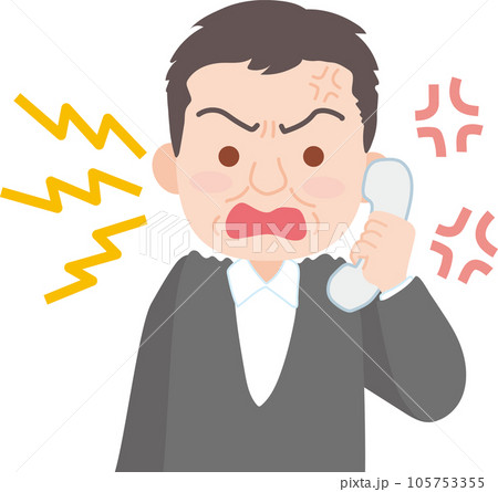 電話しながら怒る年配男性 105753355