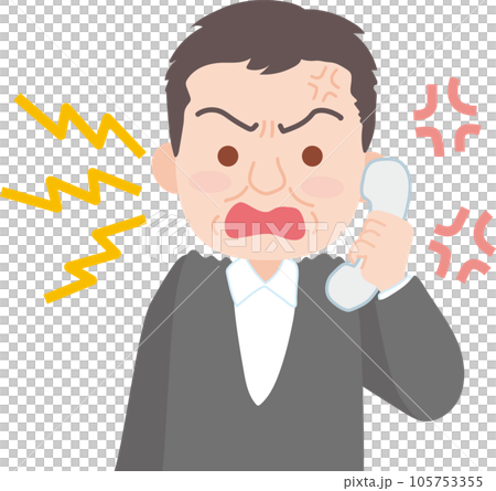 電話しながら怒る年配男性 105753355