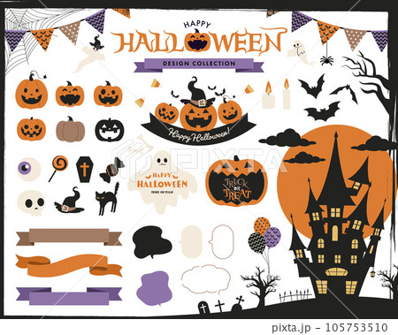 ハロウィンのかわいいデザインの装飾セット 105753510