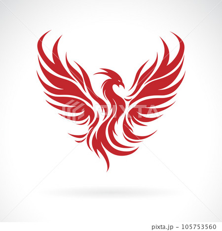 Vector of phoenix is flying on white background. Bird. Wild Animals. Easy editable layered vector illustration. 105753560
