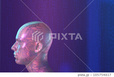 人工知能搭載の男性アンドロイドの3Dイラスト 105754817