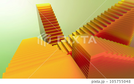 階段が入り組んだ迷宮の3Dイラストレーション 105755048