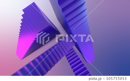 階段が入り組んだ迷宮の3Dイラストレーション 105755053