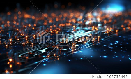 Technology futuristic background. Big data visualization. Abstract background flow of digital information global connection concept. 105755442