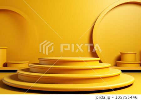 Yellow podium empty space can display product background 105755446