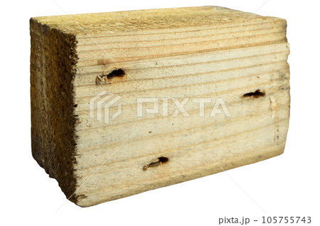 Natural pine wood cracked plank texture. Grain, cover 105755743