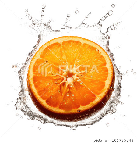 Half of Orange in the water Half of Orange in the water 105755943