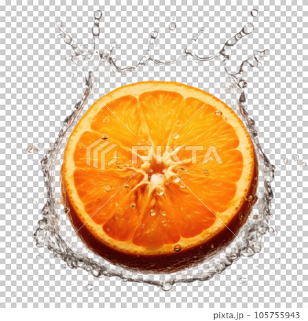 Half of Orange in the water Half of Orange in the water 105755943