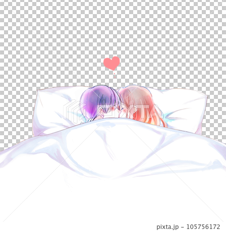 男人和女人在床上接吻 105756172