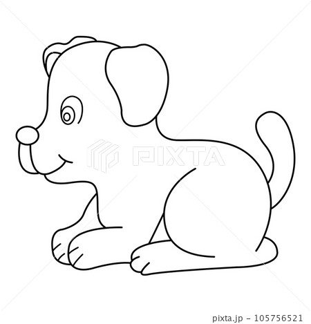 Dog Face Line Art, Happy Puppy Outline Drawing, Simple Animal Sketch,  Vector 16970342 Vector Art at Vecteezy