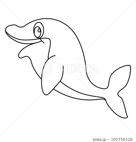 Dolphin outline cartoon design on transparent background 105756526