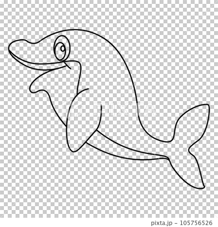 Dolphin outline cartoon design on transparent background 105756526