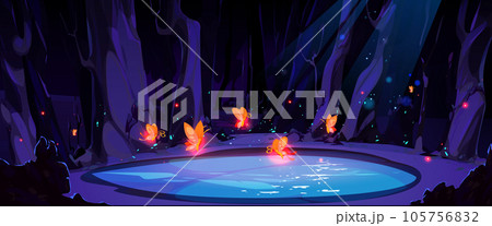 Fireflies on swamp in forest cartoon vector Fireflies on swamp in forest cartoon vector 105756832
