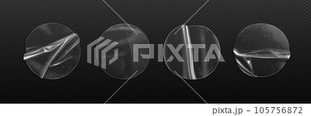 Clear round transparent plastic duct tape sticker 105756872