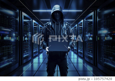 Hacking internet and cybercrime concept, Generative AI 105757420