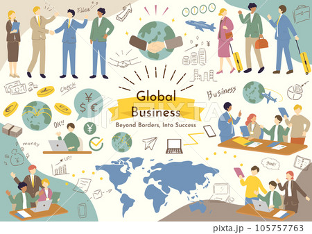 グローバルビジネス　素材集 105757763