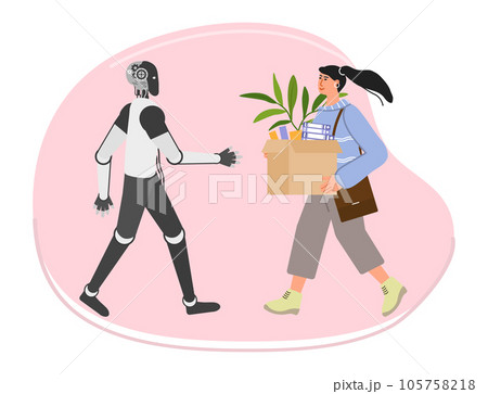 Robot People Recruitment Joint work Office job AI 105758218