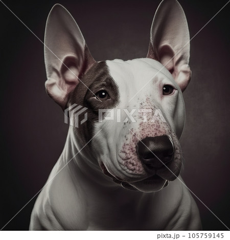 Ravishing studio portrait of bull terrier on isolated background. 105759145