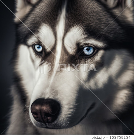Ravishing studio portrait of siberian husky dog on isolated background. Ravishing studio portrait of siberian husky dog on isolated background. 105759154