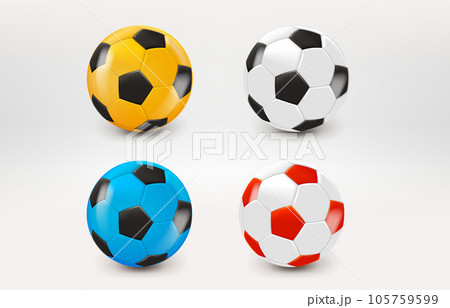 Color soccer ball icon with green check mark. 3d vector icon 105759599