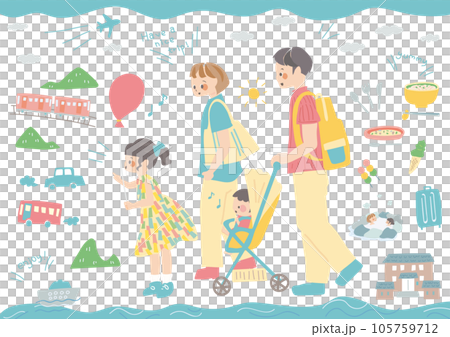 夏季旅遊插畫 夏季旅遊插畫 105759712