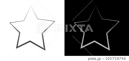 Abstract background with dynamic lines in star shape. Black lines on a white background and white lines on the black side. 105759748