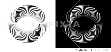 Lines in circle abstract background. Dynamic transition illusion. 105759799