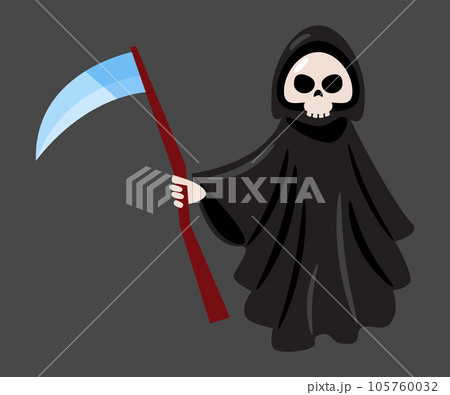 Grim reaper . Halloween cartoon characters . Vector . 105760032