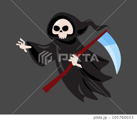 Grim reaper . Halloween cartoon characters . Vector . 105760033